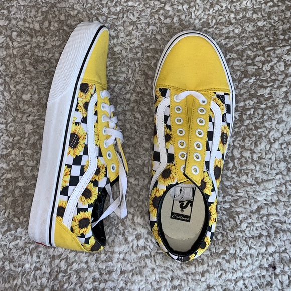 vans checkered sunflower shoes